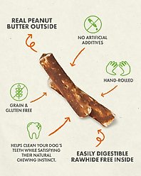 Canine Naturals Hide Free Peanut Butter Flavor Roll Dog Chew Treat, Medium slide 2 of 8