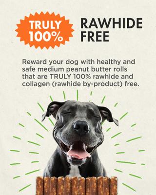 Show full view: Canine Naturals Hide Free Peanut Butter Flavor Roll Dog Chew Treat, Medium slide 5 of 11