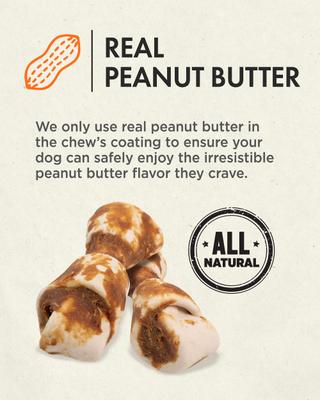 Show full view: Canine Naturals Hide Free Peanut Butter Mini Knot Dog Chew Treat, 12 count slide 9 of 12