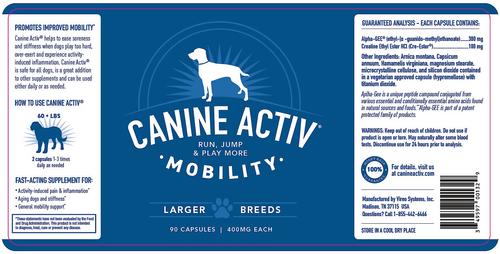 Show full view: CanineActiv Mobility Large Dog Supplement, 90 count slide 3 of 8