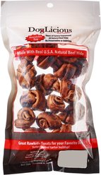 Canine's Choice DogLicious 2" Beef Flavored Mini Bones Rawhide Dog Treats, 7 count