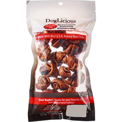 Canine's Choice Canine's Choice DogLicious 2" Beef Flavored Mini Bones Rawhide Dog Treats, 7 count