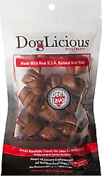 Canine's Choice DogLicious 2" Beef Flavored Mini Bones Rawhide Dog Treats, 7 count slide 2 of 6