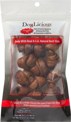 Show full view: Canine's Choice DogLicious 2" Beef Flavored Mini Bones Rawhide Dog Treats, 7 count slide 4 of 7