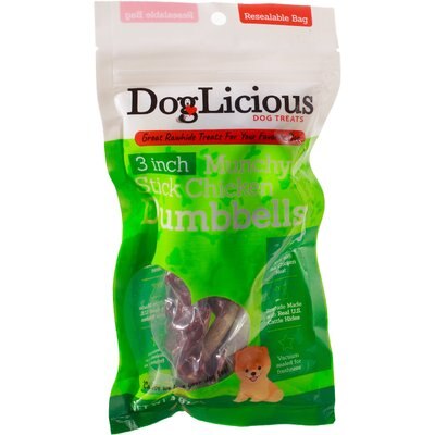 Canine's Choice Canine's Choice DogLicious 3" Munchy Stick Chicken Dumbbells Rawhide Dog Treats