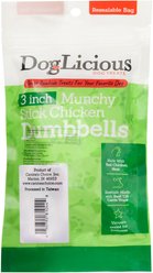 Canine's Choice DogLicious 3" Munchy Stick Chicken Dumbbells Rawhide Dog Treats slide 2 of 5