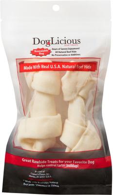 Show full view: Canine's Choice DogLicious 4 - 5" Bone Rawhide Dog Treats, 2 count slide 3 of 6