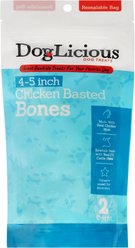 Canine's Choice DogLicious 4 - 5" Chicken Basted Bones Rawhide Dog Treats, 2 count slide 2 of 5