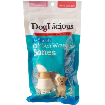 Canine's Choice Canine's Choice DogLicious 4 - 5" Chicken Wrapped Bones Rawhide Dog Treats, 2 count