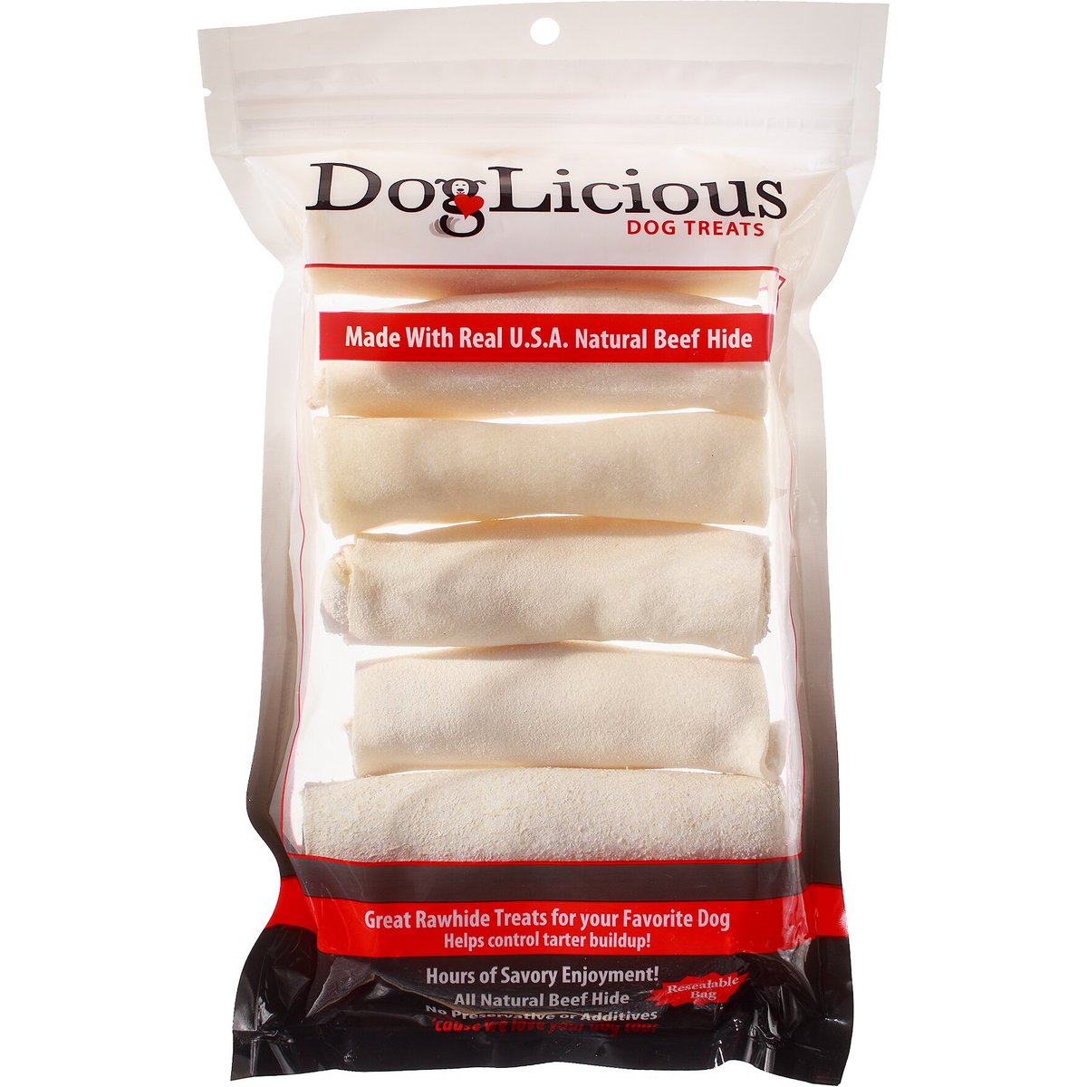 Canine's Choice DogLicious 4" Natural Curls Rawhide Dog Treats, 7 count