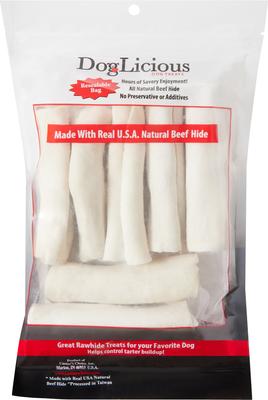 Show full view: Canine's Choice DogLicious 4" Natural Curls Rawhide Dog Treats, 7 count slide 3 of 6