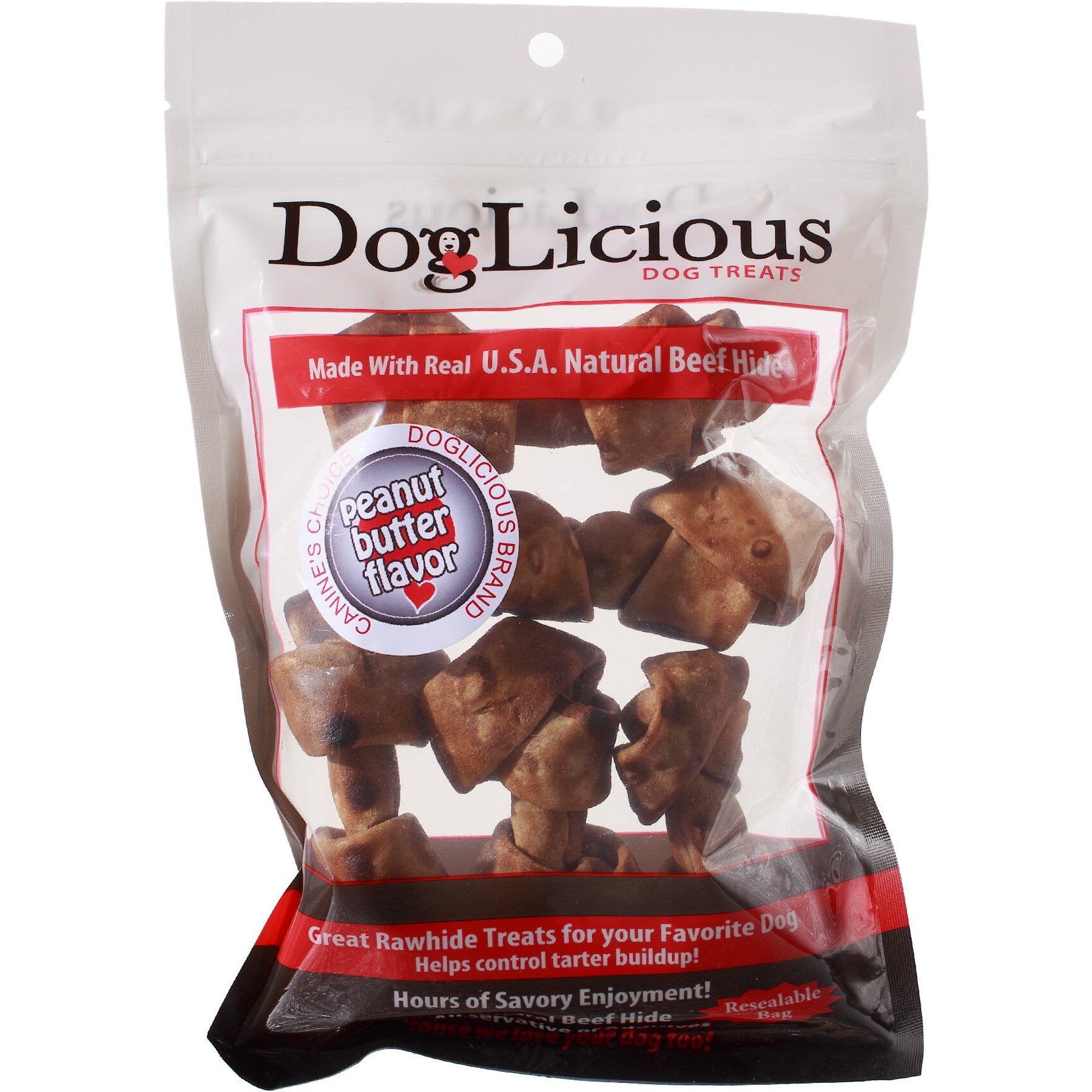 Canine's Choice DogLicious 4" Peanut Butter Bones Dog Treats, 5 count