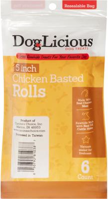 Show full view: Canine's Choice DogLicious 5" Chicken Basted Rolls Dog Treats, 6 count slide 3 of 6