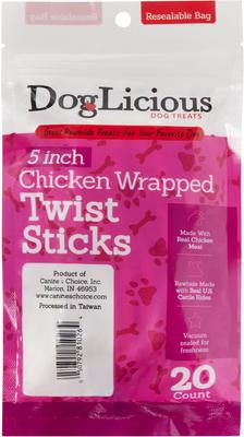 Show full view: Canine's Choice DogLicious 5" Chicken Wrapped Twist Sticks Dog Treats, 20 count slide 3 of 7