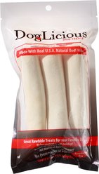 Canine's Choice DogLicious 5" Rawhide Curls Dog Treats, 3 count