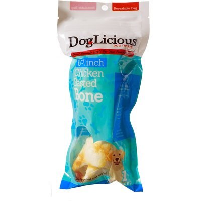 Canine's Choice Canine's Choice DogLicious 6 - 7" Chicken Basted Bone Rawhide Dog Treat