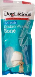 Canine's Choice DogLicious 8 - 9" Chicken Wrapped Bone Rawhide Dog Treat