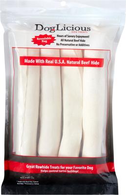 Show full view: Canine's Choice DogLicious 8" Natural Rawhide Rolls Dog Treats, 4 count slide 3 of 6