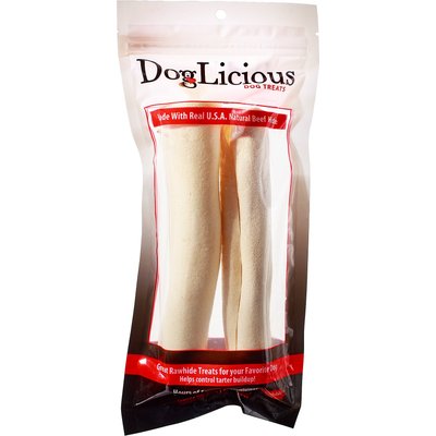 Canine's Choice Canine's Choice DogLicious 8" Natural Retriever Rolls Rawhide Dog Treats, 2 count