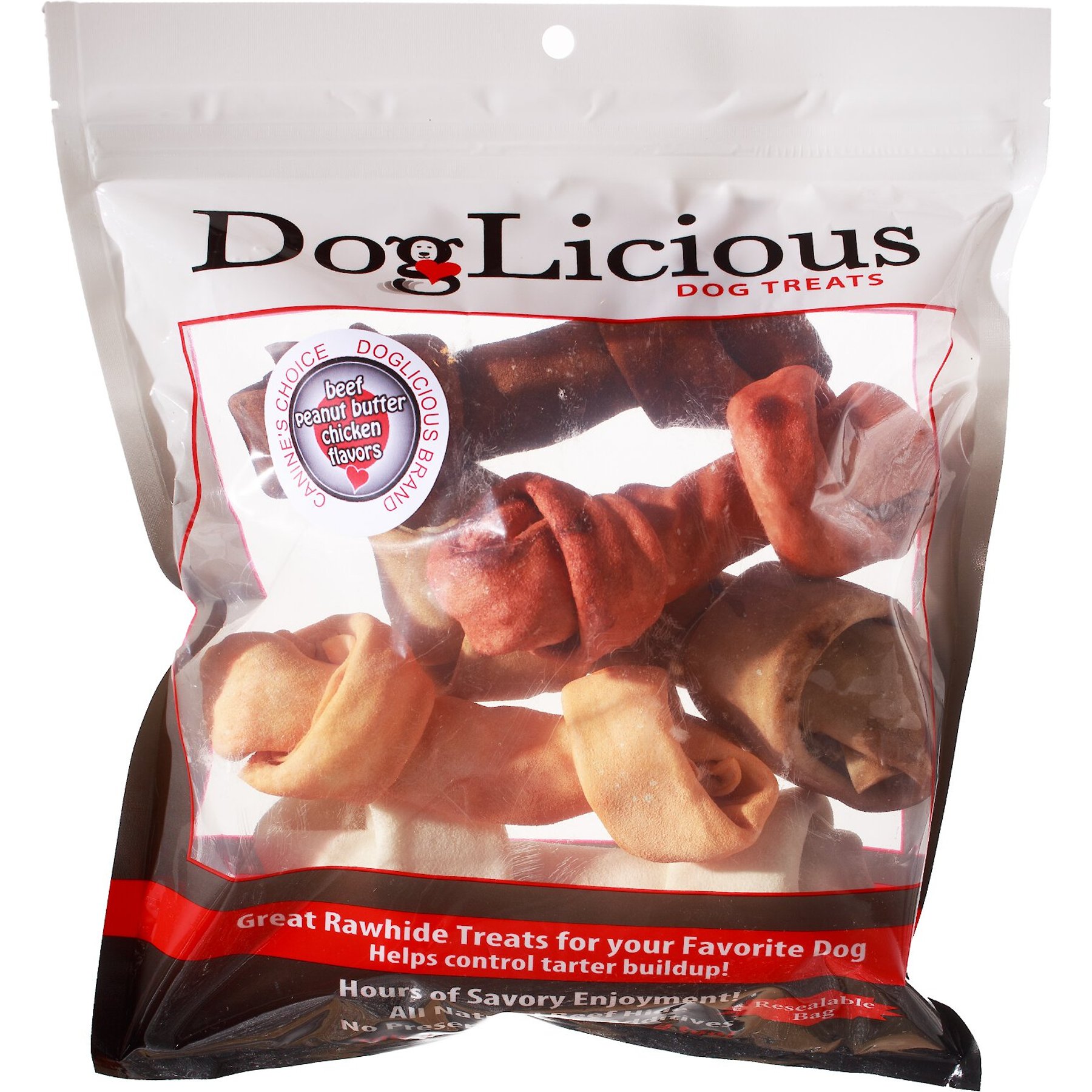 Canine's Choice DogLicious Assorted Flavor Bones Dog Treats, 5 count, 6-7"