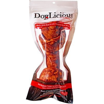 Canine's Choice Canine's Choice DogLicious Beef Flavor Bone Rawhide Dog Treat, 8 - 9"