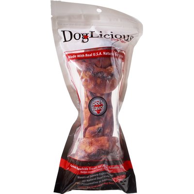 Canine's Choice Canine's Choice DogLicious Beef Flavor Bone Rawhide Dog Treat, 9 - 10"