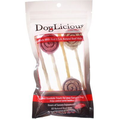 Canine's Choice Canine's Choice DogLicious Munchy Lollipop Rawhide Dog Treats, 4 count
