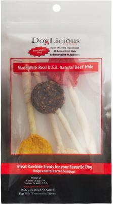 Show full view: Canine's Choice DogLicious Munchy Lollipop Rawhide Dog Treats, 4 count slide 3 of 7