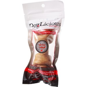 Canine's Choice DogLicious Peanut Butter Flavor Bone Rawhide Dog Treat, 4 - 5 inches