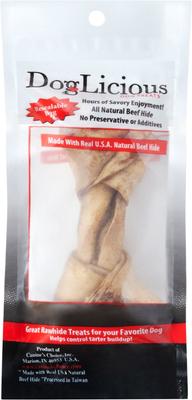 Show full view: Canine's Choice DogLicious Peanut Butter Flavor Bone Rawhide Dog Treat, 4 - 5 inches slide 3 of 6