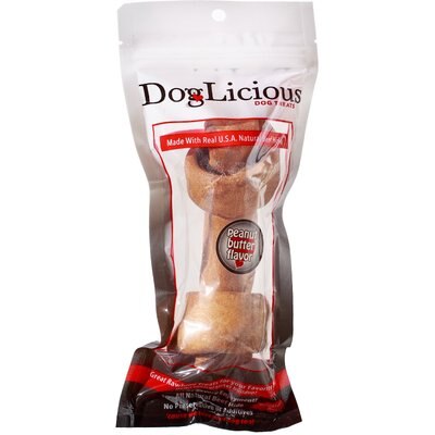 Canine's Choice Canine's Choice DogLicious Peanut Butter Flavor Bone Rawhide Dog Treat, 6 - 7 inches