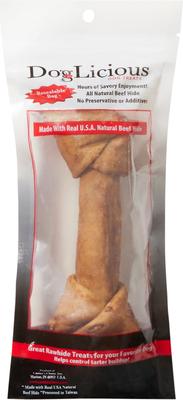 Show full view: Canine's Choice DogLicious Peanut Butter Flavor Bone Rawhide Dog Treat, 6 - 7 inches slide 3 of 6