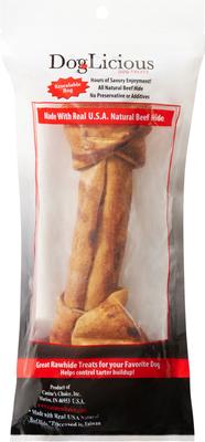 Show full view: Canine's Choice DogLicious Peanut Butter Flavor Bone Rawhide Dog Treat, 8 - 9 inches slide 3 of 6