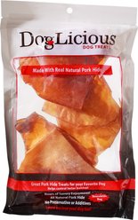 Canine's Choice DogLicious Pork Shaped Pig Ears Dog Treats, 5 count