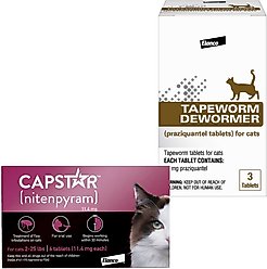 Capstar Flea Oral Treatment, 2-25 lbs + Elanco Tapeworm Cat De-Wormer