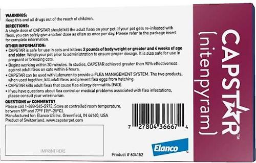 Show full view: Capstar Flea Oral Treatment, 2-25 lbs + Onguard Plus Flea & Tick Spot Treatment for Cats, over 1.5-lbs, 6 Doses (6-mos supply) slide 3 of 9