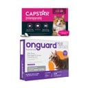 Capstar Flea Oral Treatment, 2-25 lbs + Onguard Plus Flea & Tick Spot Treatment for Cats, over 1.5-lbs, 6 Doses (6-mos supply)