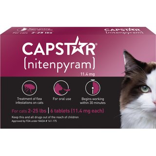 Capstar Flea Oral Treatment for Cats, 2-25 lbs, 6 Tablets slide 1 of 9