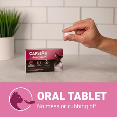 Show full view: Capstar Flea Oral Treatment for Cats, 2-25 lbs, 6 Tablets slide 8 of 14