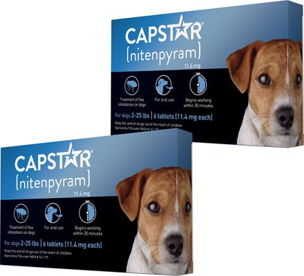 Show full view: Capstar Flea Oral Treatment for Dogs, 2-25 lbs, 12 Tablets slide 1 of 14