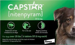 Capstar Flea Oral Treatment for Dogs, over 25 lbs, 6 Tablets + Onguard Flea & Tick Spot Treatment for Dogs, 89-132 lbs, 6 Doses (6-mos. supply) slide 2 of 6