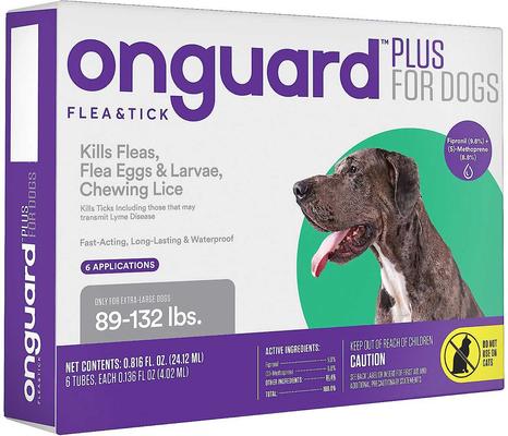 Show full view: Capstar Flea Oral Treatment for Dogs, over 25 lbs, 6 Tablets + Onguard Flea & Tick Spot Treatment for Dogs, 89-132 lbs, 6 Doses (6-mos. supply) slide 4 of 7