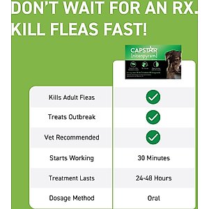 Capstar Flea Oral Treatment for Dogs, over 25 lbs, 6 Tablets