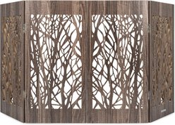 Cardinal Gates Decorative Freestanding Dog Gate, Barnwood Branches slide 2 of 2