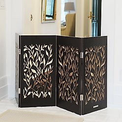 Cardinal Gates Decorative Freestanding Dog Gate, Walnut Vines