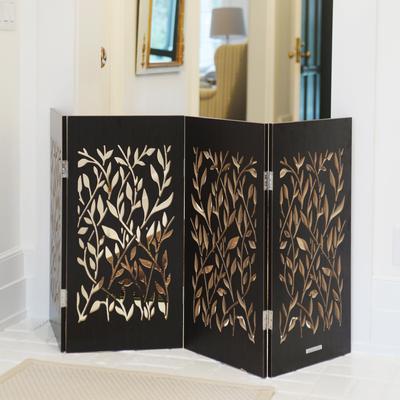 Show full view: Cardinal Gates Decorative Freestanding Dog Gate, Walnut Vines slide 1 of 3