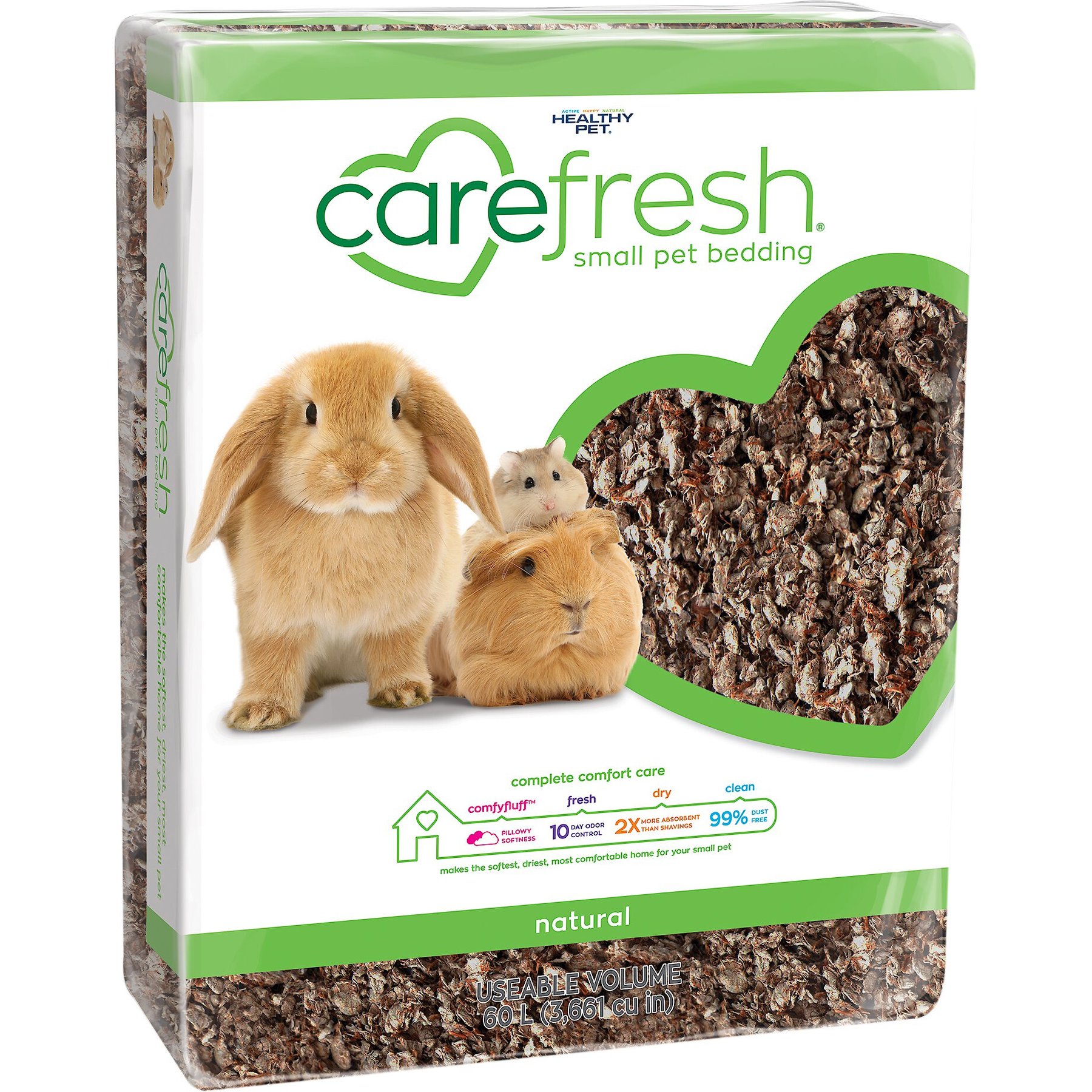 Carefresh Small Animal Bedding, Natural, 60-L, bundle of 2