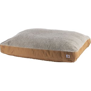 Carhartt Firm Duck Sherpa Top Dog Bed with Removable Cover, Carhartt Brown, Medium