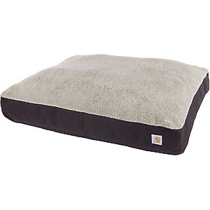 Carhartt Firm Duck Sherpa Top Dog Bed with Removable Cover, Deep Wine, Large
