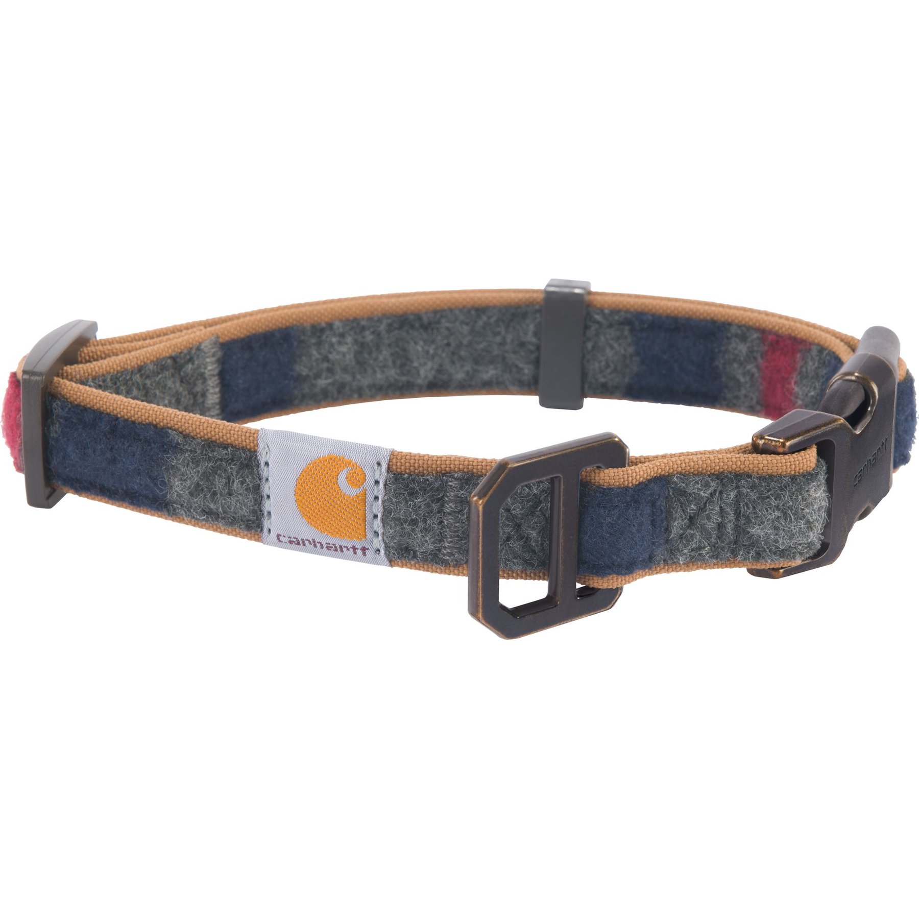 Carhartt Nylon Duck Reflective Dog Collar, Carhartt Brown/Blanket Stripe, Medium: 12 to 18-in neck, 1-in wide